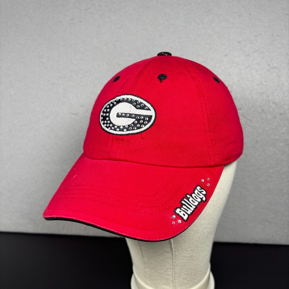 Georgia Bulldogs Womens Hat Baseball Cap Red Bedazzled Rhinestone UGA Football
